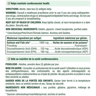 Nature's Bounty Wild Salmon Fish Oil Pills Supplement Helps Maintain Cardiovascular Health 1000Mg 180 Softgels