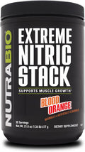 Nutrabio Extreme Nitric Stack Nitric Oxide and Cell Volumizing Formula- 30 Servings (Blood Orange)