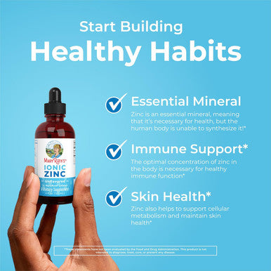 Maryruth Organics Zinc Supplements for Immune Support Ionic Zinc for Kids & Adults Liquid Zinc Supplement 40 Day Supply Zinc Sulfate Skin Care Supplement Vegan Gluten Glycerin Based 4 oz