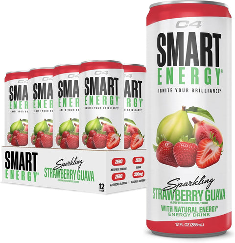 Cellucor C4 Smart Energy Drink - Sugar Free Performance Fuel & Nootropic Brain Booster, Coffee Substitute or Alternative | Cherry Berry Lime 12 Oz - 12 Pack