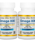 California Gold Nutrition Omega 800 Pharmaceutical Grade Fish Oil, 80% Epa/Dha, Triglyceride Form, 1,000 Mg, 30 Fish Gelatin Softgels, 2 Pack