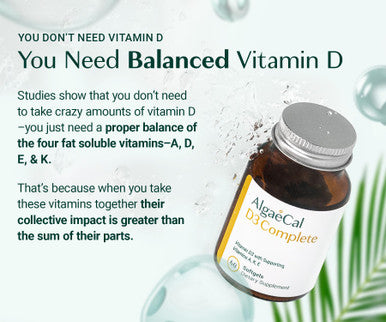 ALGAECAL 4-in-1 Vitamin D3 K2 Complete - ADK Vitamin Supplement Enhanced Immune Support & Bone Health with D3 K2 A & E - Whole Body Wellness & Bone Strength 60 Easy-Swallow Softgels Made in USA