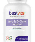 Bestvite Myo & D-Chiro Inositol (120 Vegetarian Capsules) - 40:1 Ratio - No Stearates - Vegan - Non GMO - Gluten