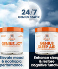Genius Sleep AID Smart Sleeping Pills Adrenal Fatigue Supplement Relaxation Enhancer and Mood Support w/Inositol LTheanine Glycine 40 Capsules