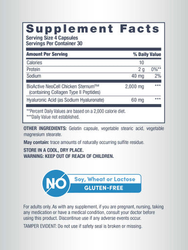 NeoCell Joint Complex Type 2 Hydrolyzed Collagen Plus Joint and Cartilage Support 120 Capsules