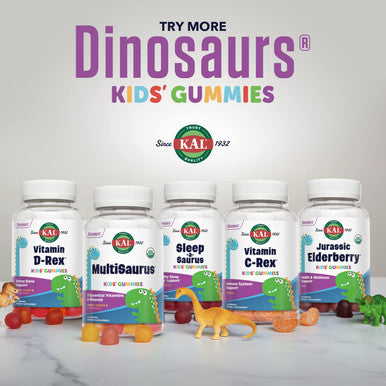 KAL Jurassic Elderberry Kids Gummies | Healthy Immune Support | USDA Organic, Vegan, Gluten | 30 Serv, 60 Ct