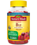 Nature Made Extra Strength Vitamin B12 Gummies 3000 Mcg Per Serving B12 Vitamin Supplement For Energy Metabolism Support 60 Gummy Vitamins 30 Day Supply