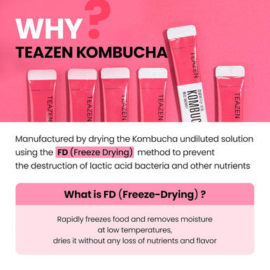 Teazen Kombucha Berry Flavor Variety Pack with Classic Eco Bottle (Kombucha Powder 40 Sticks Eco Bottle 1EA x 11.8oz)