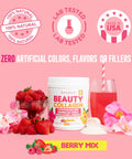Skinnyboost Beauty Collagen Powder-5 Types Of Hydrolyzed Collagen Sea Moss Biotin Keratin Hyaluronic Acid Vitamin C And Probiotics hair Skin Nails- All Natural Made In Usa-45 Servings- Mixed Berry