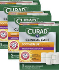 Curad SoothePlus Rolled Gauze with Arm & Hammer Baking Soda 3" x 2.5 yds 5 count (Pack of 3)