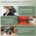 Creacare Bionic Neck Massager With Adjustable Heat Portable Deep Tissue 4D Kneading Electric Shoulder Massager Compact Design With Soft Silicone Massage Heads For Relaxation And Comfort