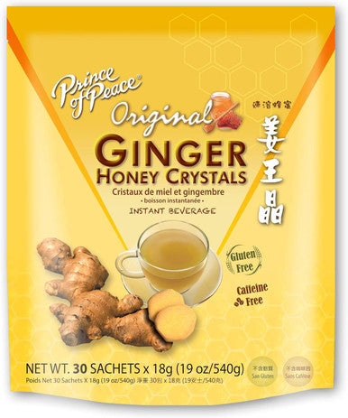 Prince Of Peace Instant Ginger Honey Crystals 30 Sachets Instant Hot Or Cold Beverage Easy To Brew Ginger And Honey Crystals