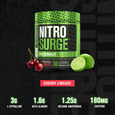 Nitrosurge PreWorkout Pumpsurge CaffeineFree PreWorkout Morning Night Bundle for Increased Focus Stamina Endless Energy Powerful Pumps Cherry Limeade Cucumber Lime Flavor