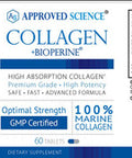 Approved Science Collagen Pills Absorbable Marine Collagen Types I and III 60 Tablets Healthy Hair Skin and Joints Vitamin C Sodium and Bioperine for Fast Results NonGMO Made in USA