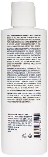ARROJO Ultra Violet Purple Shampoo (8.5 oz) Hair Shampoo for Color Treated Hair to Eliminate Brassy & Yellow Tones Purple Shampoo for Blonde Hair w/ Vitamin E Paraben and Sulfate Free Shampoo