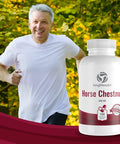 LongLifeNutri Horse Chestnut Extract 500Mg 180 Vegetarian Capsules | Made In Usa | Aescin 100Mg Per Pill | Horsechestnut Seed Supplement 500 Mg