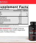 Sports Research Krill Oil Supplement with EPA DHA Omega 3 Phospholipids Astaxanthin from Antarctic Krill Highest Concentration of Krill Oil for Men Women 1000mg 60 Softgel Capsules