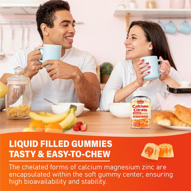 Calcium Citrate Supplement Gummies For Adult - Sugar Calcium Citrate 1200 Mg With Magnesium 300 Mg & Vitamin D3 - Organic Chewable Calcium Supplements For Women & Men