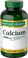 Nature's Bounty Calcium 1200 Mg With Vitamin D3 Bone Health & Immune Support 1000 Iu 220 Softgels