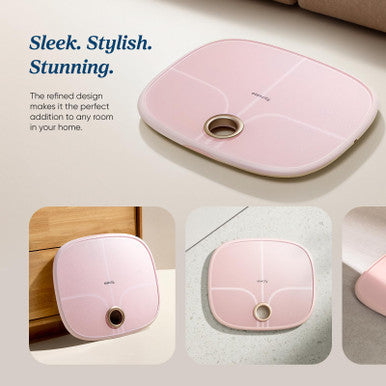 Etekcity Rechargeable Pink Smart Scale for Body Weight, BMI, Fat, Muscle Mass, Digital Bathroom Scale with 13 Metrics, Secret Mode, Bluetooth Connect to Free Apps, Cotton Candy Pink - 13.4 x 11.5 inches