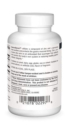 Source s GastricSoothe Zinc L-Carnosine - 120 Veggie Caps