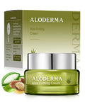 Aloderma Soothing Face Cream Made With 75% Organic Aloe Vera - Calming Facial Cream With Squalane & Vitamin E For Dry Sensitive Skin - Reduces Redness Helps Protect Damaged Skin 50G/1.76Oz
