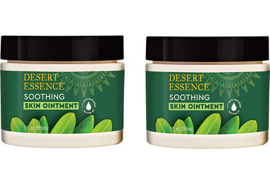 Desert Essence Tea Tree Oil Skin Ointment - 1 Fl Ounce - Pack of 2 - Jojoba & Lavender Essential Oils - Vitamin E - Sweet Almond Extract - Moisturizer For Dry Skin, Skin Irritations, Cuticles
