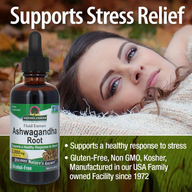 Nature'S Answer Ashwagandha Root | Herbal Supplement Maintain Healthy Immune Function | Supports Body Against Stress | Gluten- Alcohol- & Vegan 2oz (2 Pack)