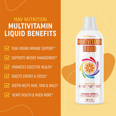 Liquid Multivitamin with Vitamin B6 Vitamin B2 for Digestive Immune Support Powerful Vitamins Minerals to Support Natural Detox Cleanse Strong Hair Skin Nails 32 FL oz