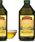 Pompeian Mild Taste Olive Oil - 68 fl oz (2 L) | Olive Oil for High Heat Cooking - Mild Flavor for Baking and Sauteing - High Smoke Point - Value Size
