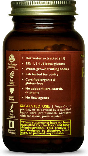 HealthForce SuperFoods Integrity Extracts Reishi - 90 VeganCaps - Stress Adaptation, Immune Support, Vitality - Certified Organic, Vegan, Kosher, Gluten Free