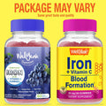 Iron Gummies With Vitamin C -Anemia And Cellular Energy Support, Promotes Red Blood Cell Formation - Energy & Immune System Support -Natural Grape Flavor-60 Gummies