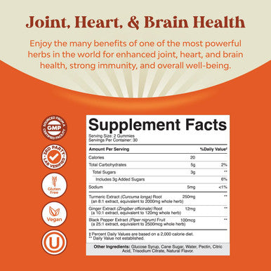 Natures Craft Turmeric Curcumin Immune Support Gummies - Immune Booster Turmeric Gummies for Joint Support and Advanced Skin Care - Turmeric with Black Pepper Joint Supplement Gummy Vitamins with Curcumin Powder