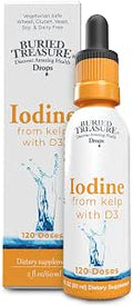 Buried Treasure Iodine Drops from Kelp 2% Liquid Drops120 Servings 2 fl oz Natural Thyroid and Immune Support Vegan and Non GMO