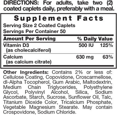 Nature's Truth Maximum Calcium Citrate 630mg Per Serving + VIT D3 Tablets, 100 Count