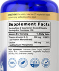 Carlyle Vitamin B1 500Mg (Thiamine) | 200 Vegetarian Caplets | Non-Gmo And Gluten Free Supplement