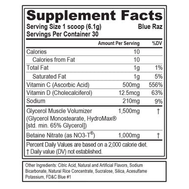 EVL PumpMode Nitric Oxide Supplement - Nitric Oxide Booster Pump Pre Workout Powder with Glycerol and for Muscle Recovery Growth and Endurance - Stim Free Pre Workout Drink (Blue Raz)