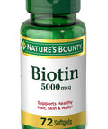 Nature's Bounty Biotin 5000 mcg, 72 Softgels