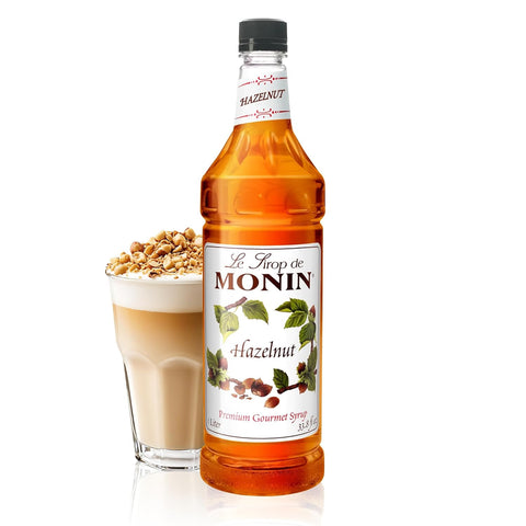 Monin - Honey Syrup, Smooth Sweet Honey Flavor, Great for Teas, Lemonades, Cocktails, & Coffee, Gluten-Free, Non-GMO (1 Liter)