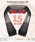 Jqx Neck Massager, Cordless Shiatsu Neck And Back Massager With 5 Speed Levels, Shoulder Massager With 3D Kneading Massager, Relax Muscles At Home& Offie& Car, Best Gifts For Women Men Mom Dad