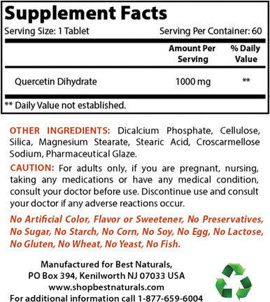 Best Naturals Bromelain 500 mg & Quercetin 1000 mg