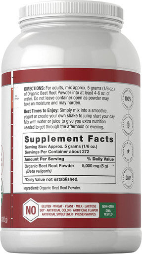 Organic Beet Root Powder | 3lb Bulk Supplement | Raw Superfood | Vegan, Non-GMO, and Gluten Free Formula | by Horbaach