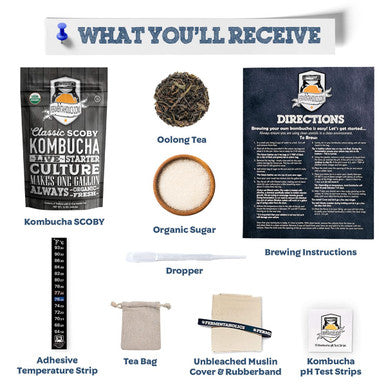 Fermentaholics Ingredient Kit - Classic Kombucha Brews 1-Gallon Organic her