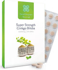 Healthspan Ginkgo Biloba 10,000mg (120 Tablets) | Added Iodine & Vitamin B5 | Reduce Tiredness & Fatigue | Support Cognitive Function & Mental Performance | Rich Source of Flavone Glycosides | Vegan