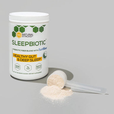 Natural Stacks SleepBiotic Prebiotic Fiber Blend Prebiotic Fiber Powder w/ German Chamomile Green Banana Flour Prebiotic Powder Fiber Supplement for Healthy Gut 292g 20 Servings