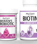 Prebiotics Probiotics for Women Biotin 10000mcg with Coconut Oil for Hair Growth