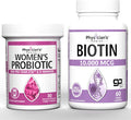 Prebiotics Probiotics for Women Biotin 10000mcg with Coconut Oil for Hair Growth