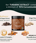 TRIBE ORGANICS Turmeric Curcumin C3 Complex with BioPerine 1050mg 60 Vegan Capsules