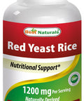 Best Naturals Red Yeast Rice 600 Mg Capsules 120 Capsules 2 Capsules Per Serving/1200Mg Per Serving