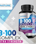 Built Nature Vitamin B Complex - All B Vitamins B1, B2, B3, B5, B6, B7, B9, B12, Folic Acid, Vitamin C - Super B-100 Supplement - Immune, Energy & Metabolism Support, Vegan, Non-Gmo, Gluten Free, 60 Capsules